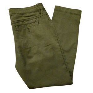 Prana Army Green Pants 4 organic Cotton Button Fly Stretchy Outdoors Hiking